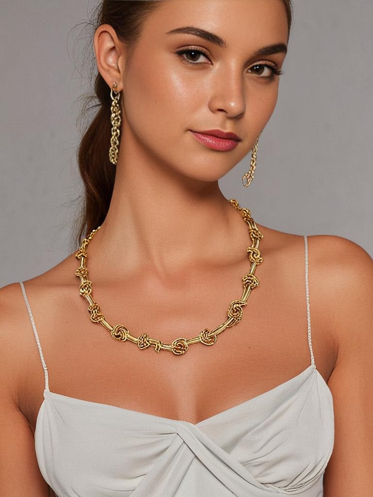 18K Gold Plated Stainless Steel Knot Necklace