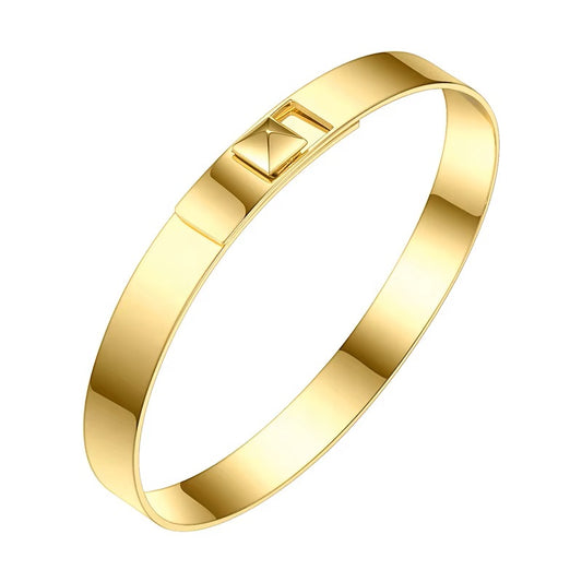 18K Gold Plated Stainless Steel Button Slide Bracelet