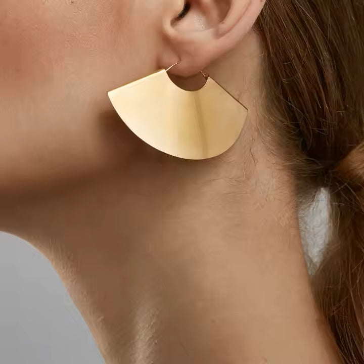 18K Gold Plated Stainless Steel Fan Earrings