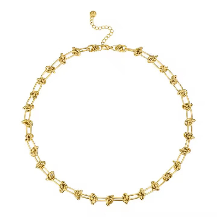 18K Gold Plated Stainless Steel Knot Necklace