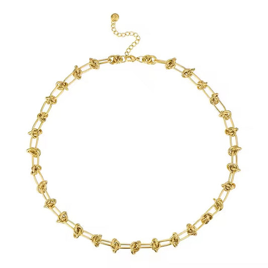 18K Gold Plated Stainless Steel Knot Necklace